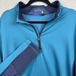 Greyson Sweater Mens XL Blue Sequoia 1/4 Zip Pullover Golf Preformance Athletic